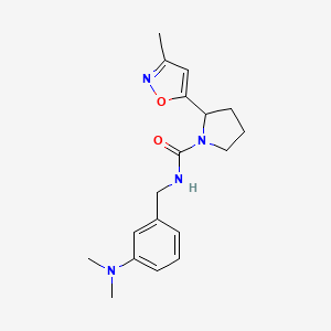 N-[[3-(dimethylamino)phenyl]methyl]-2-(3-methyl-1,2-oxazol-5-yl)pyrrolidine-1-carboxamide