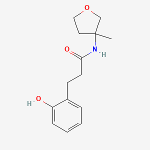 molecular formula C14H19NO3 B7411299 3-(2-hydroxyphenyl)-N-(3-methyloxolan-3-yl)propanamide 