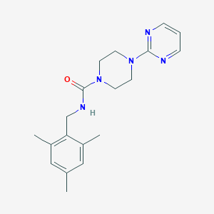 molecular formula C19H25N5O B7411307 4-pyrimidin-2-yl-N-[(2,4,6-trimethylphenyl)methyl]piperazine-1-carboxamide 