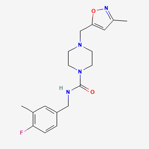 N-[(4-fluoro-3-methylphenyl)methyl]-4-[(3-methyl-1,2-oxazol-5-yl)methyl]piperazine-1-carboxamide