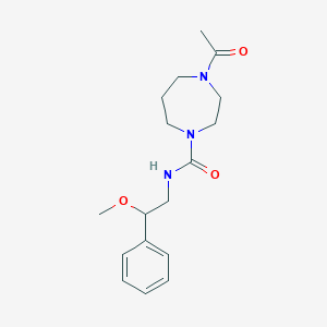 molecular formula C17H25N3O3 B7411315 4-acetyl-N-(2-methoxy-2-phenylethyl)-1,4-diazepane-1-carboxamide 