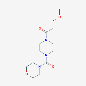 molecular formula C13H23N3O4 B7411333 3-Methoxy-1-[4-(morpholine-4-carbonyl)piperazin-1-yl]propan-1-one 