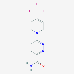 molecular formula C11H11F3N4O B7411337 6-[4-(trifluoromethyl)-3,6-dihydro-2H-pyridin-1-yl]pyridazine-3-carboxamide 