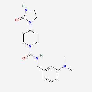 molecular formula C18H27N5O2 B7411344 N-[[3-(dimethylamino)phenyl]methyl]-4-(2-oxoimidazolidin-1-yl)piperidine-1-carboxamide 