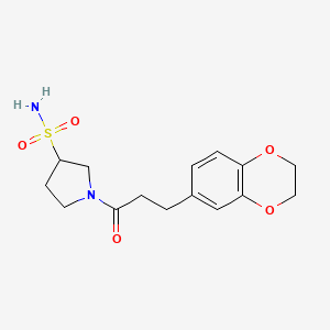 1-[3-(2,3-Dihydro-1,4-benzodioxin-6-yl)propanoyl]pyrrolidine-3-sulfonamide