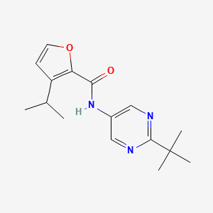 molecular formula C16H21N3O2 B7411374 N-(2-tert-butylpyrimidin-5-yl)-3-propan-2-ylfuran-2-carboxamide 