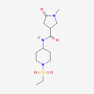 molecular formula C13H23N3O4S B7411391 N-(1-ethylsulfonylpiperidin-4-yl)-1-methyl-5-oxopyrrolidine-3-carboxamide 