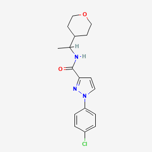 1-(4-chlorophenyl)-N-[1-(oxan-4-yl)ethyl]pyrazole-3-carboxamide