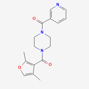 molecular formula C17H19N3O3 B7411425 [4-(2,4-Dimethylfuran-3-carbonyl)piperazin-1-yl]-pyridin-3-ylmethanone 