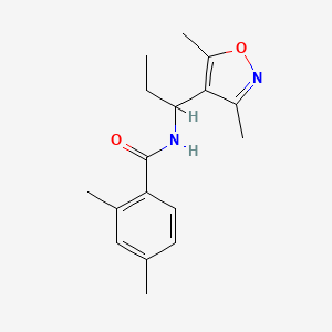 molecular formula C17H22N2O2 B7411431 N-[1-(3,5-dimethyl-1,2-oxazol-4-yl)propyl]-2,4-dimethylbenzamide 