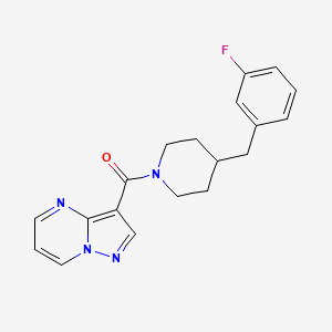 [4-[(3-Fluorophenyl)methyl]piperidin-1-yl]-pyrazolo[1,5-a]pyrimidin-3-ylmethanone