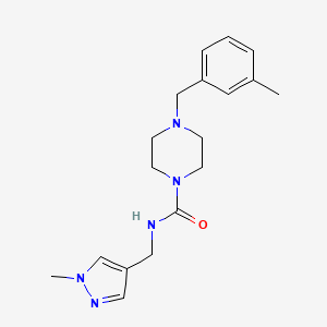 4-[(3-methylphenyl)methyl]-N-[(1-methylpyrazol-4-yl)methyl]piperazine-1-carboxamide