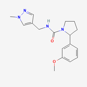 2-(3-methoxyphenyl)-N-[(1-methylpyrazol-4-yl)methyl]pyrrolidine-1-carboxamide