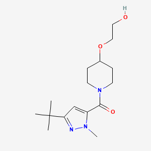 (5-Tert-butyl-2-methylpyrazol-3-yl)-[4-(2-hydroxyethoxy)piperidin-1-yl]methanone