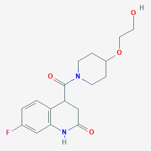 molecular formula C17H21FN2O4 B7411549 7-fluoro-4-[4-(2-hydroxyethoxy)piperidine-1-carbonyl]-3,4-dihydro-1H-quinolin-2-one 