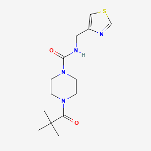 4-(2,2-dimethylpropanoyl)-N-(1,3-thiazol-4-ylmethyl)piperazine-1-carboxamide