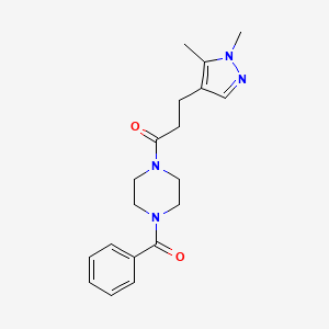 molecular formula C19H24N4O2 B7411568 1-(4-Benzoylpiperazin-1-yl)-3-(1,5-dimethylpyrazol-4-yl)propan-1-one 