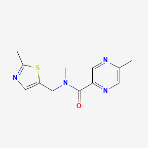 N,5-dimethyl-N-[(2-methyl-1,3-thiazol-5-yl)methyl]pyrazine-2-carboxamide