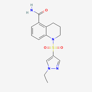 1-(1-ethylpyrazol-4-yl)sulfonyl-3,4-dihydro-2H-quinoline-5-carboxamide