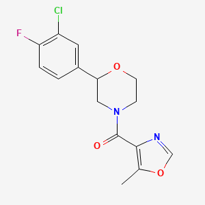 [2-(3-Chloro-4-fluorophenyl)morpholin-4-yl]-(5-methyl-1,3-oxazol-4-yl)methanone