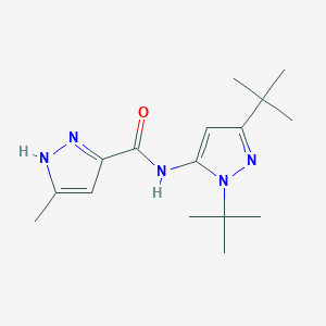 molecular formula C16H25N5O B7411639 N-(2,5-ditert-butylpyrazol-3-yl)-5-methyl-1H-pyrazole-3-carboxamide 