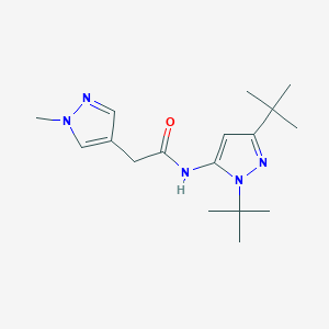 molecular formula C17H27N5O B7411640 N-(2,5-ditert-butylpyrazol-3-yl)-2-(1-methylpyrazol-4-yl)acetamide 