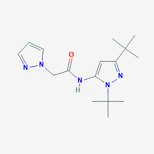 molecular formula C16H25N5O B7411646 N-(2,5-ditert-butylpyrazol-3-yl)-2-pyrazol-1-ylacetamide 