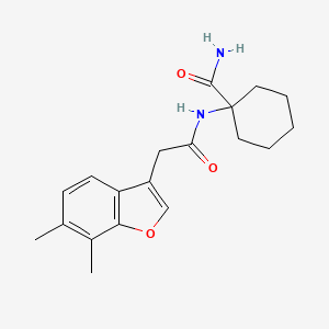 molecular formula C19H24N2O3 B7411661 1-[[2-(6,7-Dimethyl-1-benzofuran-3-yl)acetyl]amino]cyclohexane-1-carboxamide 