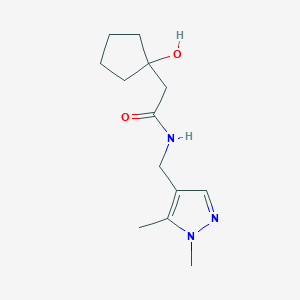 molecular formula C13H21N3O2 B7411703 N-[(1,5-dimethylpyrazol-4-yl)methyl]-2-(1-hydroxycyclopentyl)acetamide 