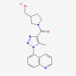 molecular formula C18H19N5O2 B7411704 [3-(Hydroxymethyl)pyrrolidin-1-yl]-(5-methyl-1-quinolin-5-yltriazol-4-yl)methanone 