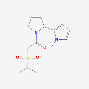 1-[2-(1-Methylpyrrol-2-yl)pyrrolidin-1-yl]-2-propan-2-ylsulfonylethanone