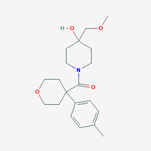 molecular formula C20H29NO4 B7411730 [4-Hydroxy-4-(methoxymethyl)piperidin-1-yl]-[4-(4-methylphenyl)oxan-4-yl]methanone 