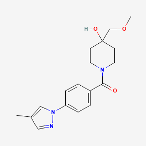 [4-Hydroxy-4-(methoxymethyl)piperidin-1-yl]-[4-(4-methylpyrazol-1-yl)phenyl]methanone