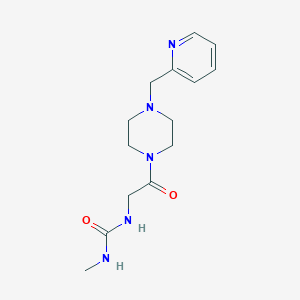 molecular formula C14H21N5O2 B7411770 1-Methyl-3-[2-oxo-2-[4-(pyridin-2-ylmethyl)piperazin-1-yl]ethyl]urea 