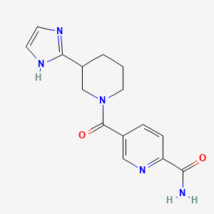 5-[3-(1H-imidazol-2-yl)piperidine-1-carbonyl]pyridine-2-carboxamide