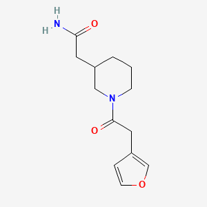 molecular formula C13H18N2O3 B7411821 2-[1-[2-(Furan-3-yl)acetyl]piperidin-3-yl]acetamide 