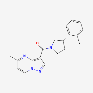 molecular formula C19H20N4O B7411834 [3-(2-Methylphenyl)pyrrolidin-1-yl]-(5-methylpyrazolo[1,5-a]pyrimidin-3-yl)methanone 