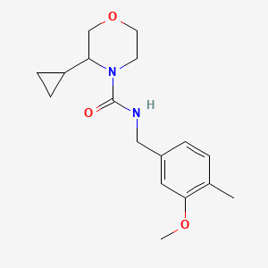 molecular formula C17H24N2O3 B7411836 3-cyclopropyl-N-[(3-methoxy-4-methylphenyl)methyl]morpholine-4-carboxamide 