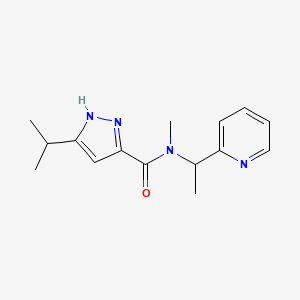 molecular formula C15H20N4O B7411837 N-methyl-5-propan-2-yl-N-(1-pyridin-2-ylethyl)-1H-pyrazole-3-carboxamide 