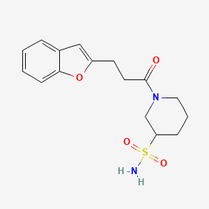 1-[3-(1-Benzofuran-2-yl)propanoyl]piperidine-3-sulfonamide