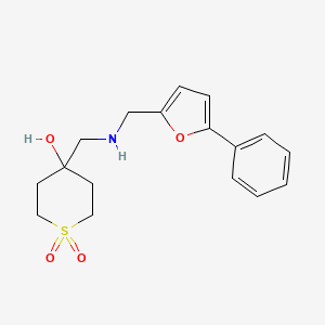 molecular formula C17H21NO4S B7411888 1,1-Dioxo-4-[[(5-phenylfuran-2-yl)methylamino]methyl]thian-4-ol 