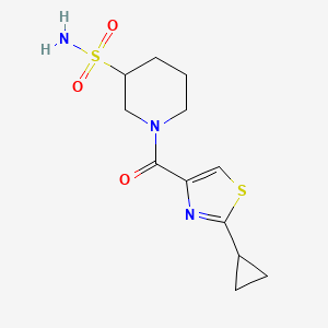 1-(2-Cyclopropyl-1,3-thiazole-4-carbonyl)piperidine-3-sulfonamide