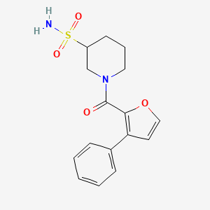 molecular formula C16H18N2O4S B7411903 1-(3-Phenylfuran-2-carbonyl)piperidine-3-sulfonamide 