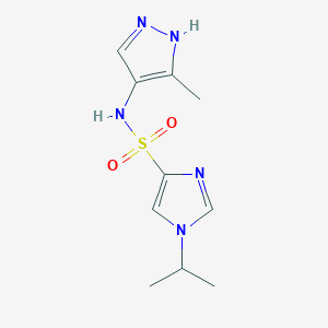 molecular formula C10H15N5O2S B7411936 N-(5-methyl-1H-pyrazol-4-yl)-1-propan-2-ylimidazole-4-sulfonamide 