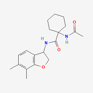 molecular formula C19H26N2O3 B7411974 1-acetamido-N-(6,7-dimethyl-2,3-dihydro-1-benzofuran-3-yl)cyclohexane-1-carboxamide 