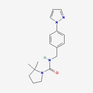 2,2-dimethyl-N-[(4-pyrazol-1-ylphenyl)methyl]pyrrolidine-1-carboxamide