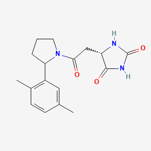 molecular formula C17H21N3O3 B7411992 (5S)-5-[2-[2-(2,5-dimethylphenyl)pyrrolidin-1-yl]-2-oxoethyl]imidazolidine-2,4-dione 