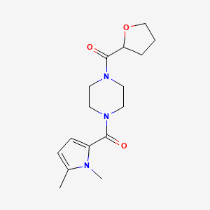 molecular formula C16H23N3O3 B7412014 [4-(1,5-Dimethylpyrrole-2-carbonyl)piperazin-1-yl]-(oxolan-2-yl)methanone 