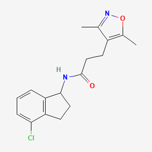 N-(4-chloro-2,3-dihydro-1H-inden-1-yl)-3-(3,5-dimethyl-1,2-oxazol-4-yl)propanamide