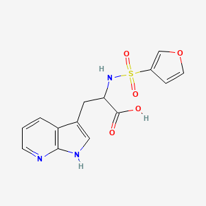 molecular formula C14H13N3O5S B7412092 2-(furan-3-ylsulfonylamino)-3-(1H-pyrrolo[2,3-b]pyridin-3-yl)propanoic acid 